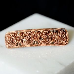1928 Copper Tone Floral Hair Clip